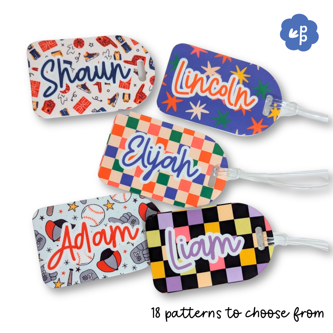 Personalised Kids Bag Tags - Bold &amp; Bright Collection