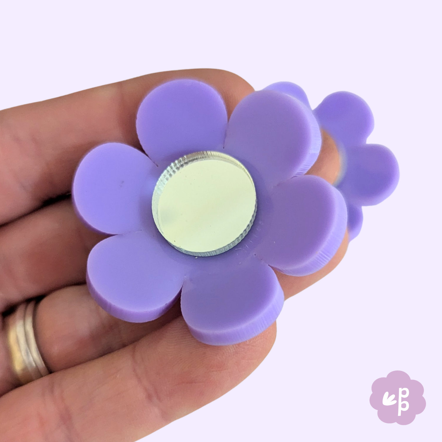 Pink &amp; Purple Flower Magnet Set (2 Pack) – Handmade Acrylic Classroom &amp; Fridge Magnets | Priority Play