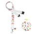 Lanyard with dog-themed design on a white background