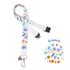 teacher fabric Lanyard with science-themed design on a white background