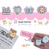 Classroom Cuties acrylic clip pack featuring adorable globe, butterfly, book, and flower designs – durable stationery clips for teachers and students