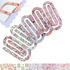 Kawaii school-themed acrylic oversized paper clips featuring pastel stationery and flower designs – adorable planner and office accessory.