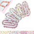 Smiley face and rainbow patterned acrylic oversized paper clips – colourful and cheerful stationery for work or study.