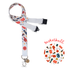 Lanyard with basketball-themed design on a white background