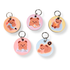 Five Beary Cute wooden lanyard charms featuring bears with pencils and books — handmade teacher lanyard accessories with pastel designs.