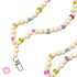 Beaded teacher lanyard with natural wood beads and colourful gummy bear accents, handmade lanyard for ID badge or keys