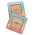 Hand-painted Citrus Splash bamboo Post-It note holder with a gradient acrylic frame in coral, aqua, and yellow — fun and functional handmade stationery by Priority Play.