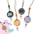 Personalised teacher lanyards for men with space, sports, and skull designs, featuring custom name tags and wooden bead accents