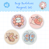 Bug Buddies teacher magnet set featuring cute bee, snail and butterfly designs – pastel classroom magnets for whiteboards and organisation.