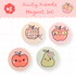 Fruity Friends magnet set featuring apple and pear designs – cute fruit magnets for classroom decor and organisation.