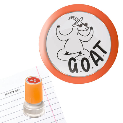 GOAT greatest of all time teacher stamp with cool goat character – Priority Play reward stamp