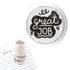 White and grey teacher stamp with bold illustrated wording that reads “Great Job.”