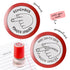 Teacher stamp showing two pointing fingers with the reminder “Remember finger spaces.” Available standard or personalised with teacher name.