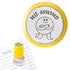 Self-assessed teacher stamp with smiling character illustration – Priority Play classroom marking stamp in yellow.