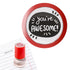 Priority Play “You’re Awesome” teacher stamp with red border shown on lined paper.
