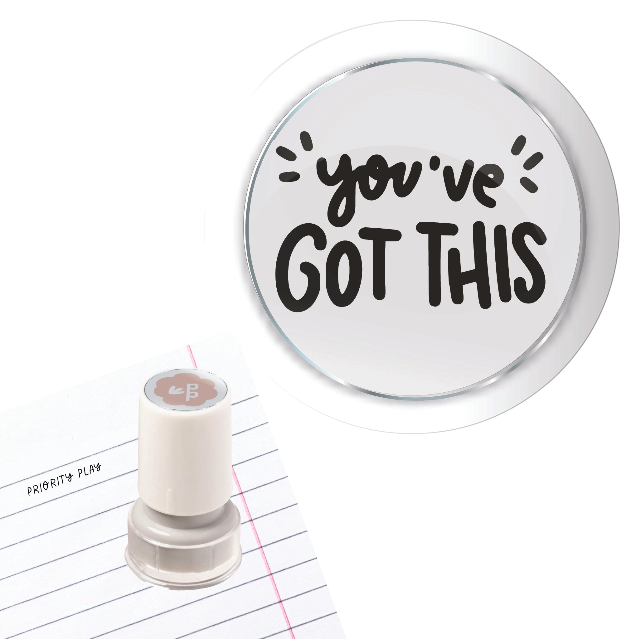 motivational teacher stamp featuring the phrase “You’ve Got This” with decorative spark elements.