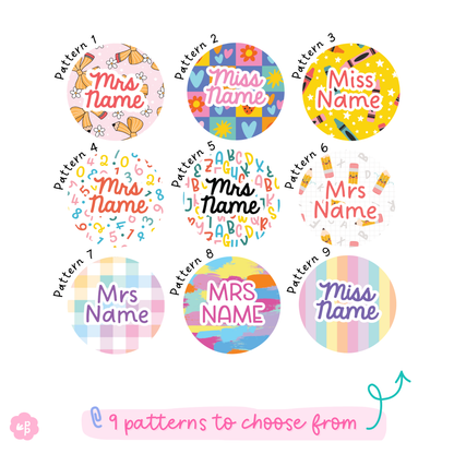bright rainbow and numbers patterns examples for personalised lanyards