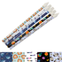 Vinyl wrapped pencils with space rockets, lions, pandas and sharks, handmade for kids and students by Priority Play