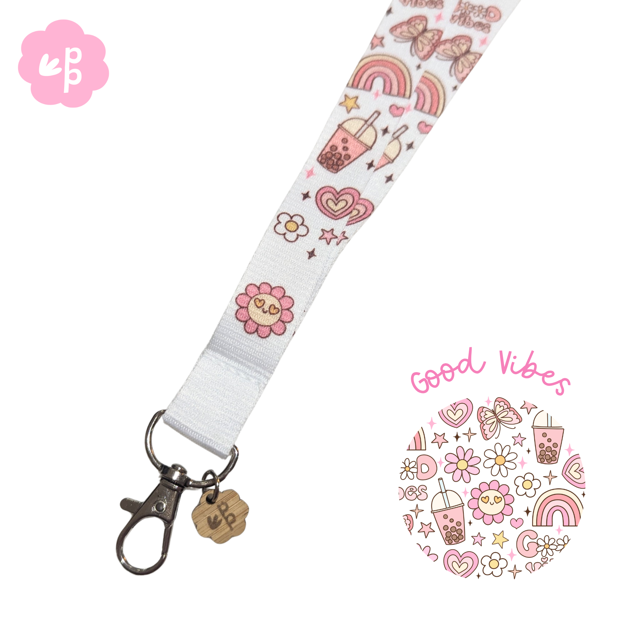 Lanyard with colorful patterns and &